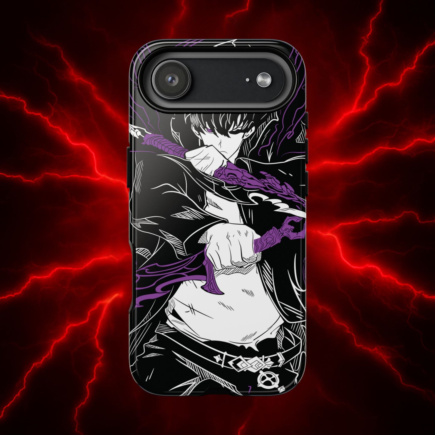 Sung Jinwoo Twin Daggers Double Layered Phone Case | Shadow Assassin Anime-Inspired Protective Case for iPhone & Samsung