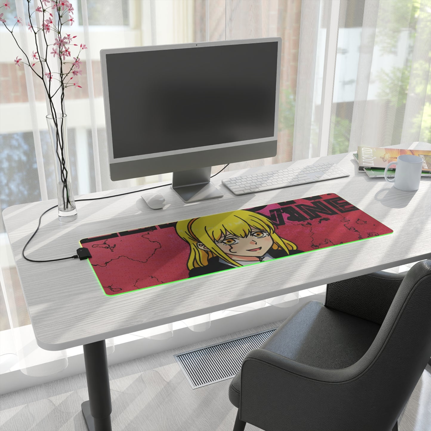 Lemon Irvine LED Gaming Mouse Pad | Anime-Inspired RGB Desk Mat | Anime Gamer Mousepad | Otaku Desk Setup