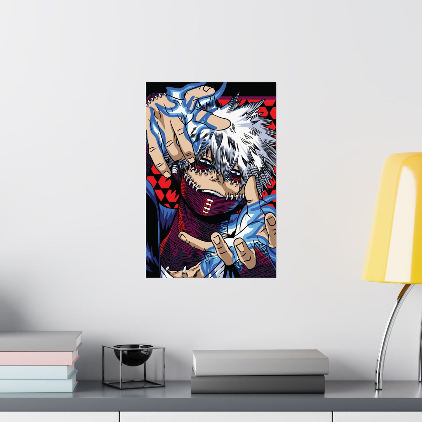 Dabi Blue Flames Poster | Anime-Inspired Wall Art | Villain Decor | Otaku Room Poster | Japanese Manga Aesthetic Print