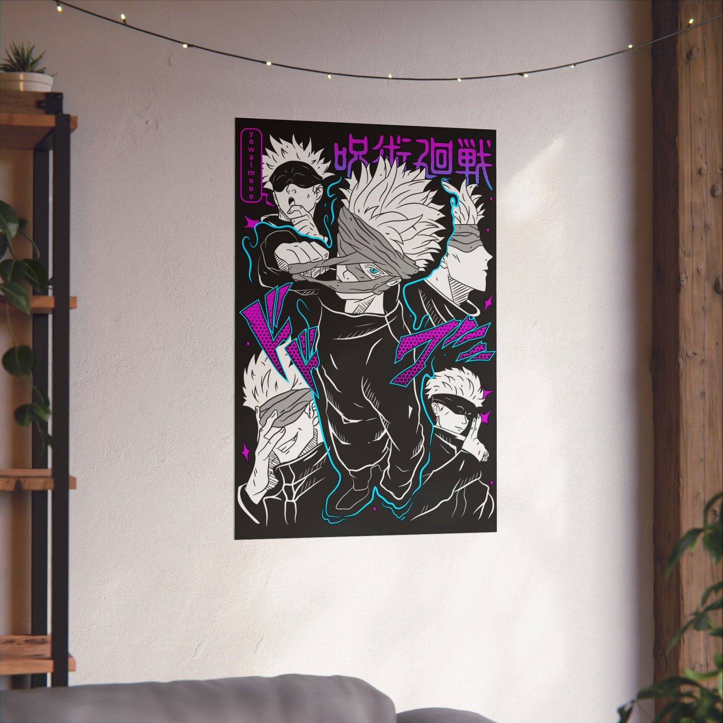 Satoru Gojo Six Eyes Matte Poster | Anime-Inspired Wall Art | Strongest Sorcerer Anime Decor | Gojo Artwork