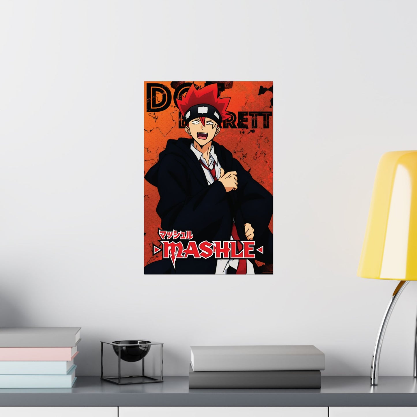 Dot Barrett Poster | Anime-Inspired Wall Art | Fire Mage Decor | Otaku Manga Print | Shonen Anime Poster