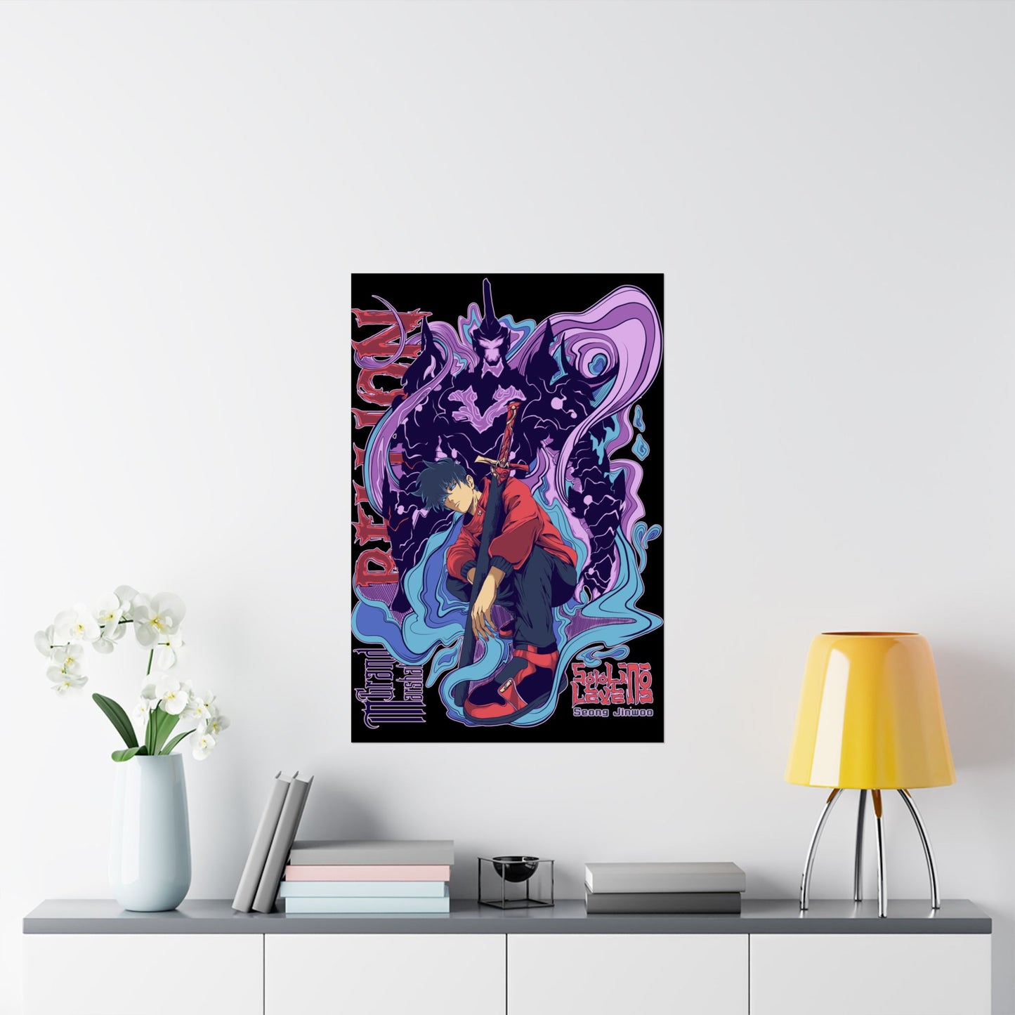 Sung Drip-Woo Matte Vertical Poster | Shadow Monarch Anime-Inspired Wall Art | Funny Anime Meme Print