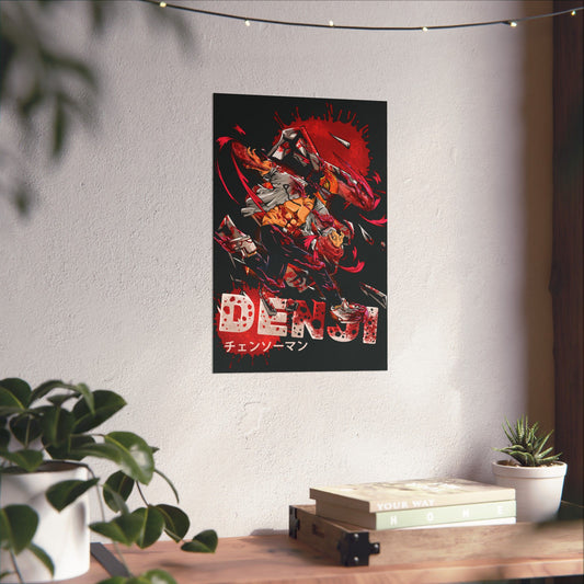 Denji Chainsaw Devil Form Matte Vertical Poster | Chainsaw Man Wall Art
