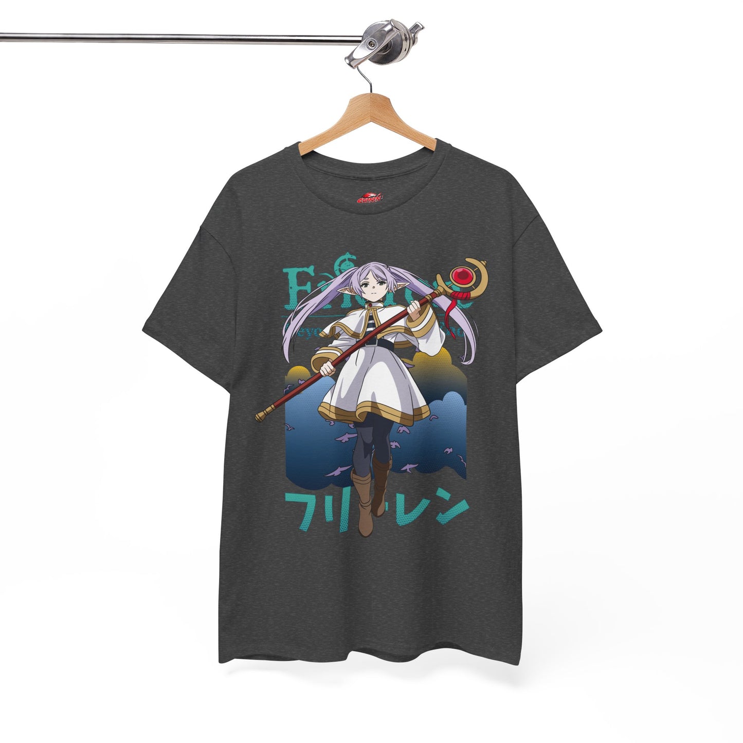 Frieren Unisex Heavy Cotton T-Shirt | Elven Mage Anime-Inspired Streetwear Graphic Tee