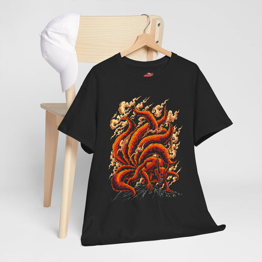 Nine-Tailed Beast Kurama Unisex T-Shirt | Anime-Inspired Streetwear Graphic Tee | Fox Demon Graphic Shirt | Otaku Manga Shirt