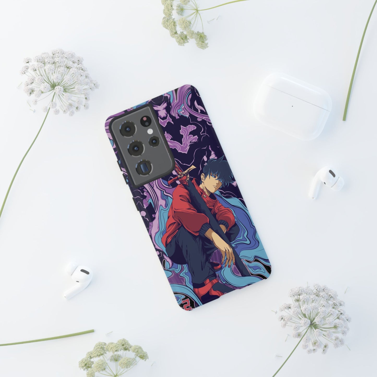 Sung Drip-Woo Double Layered Phone Case | Shadow Monarch Anime-Inspired Protective Case for iPhone & Samsung | Funny Anime Phone Cover
