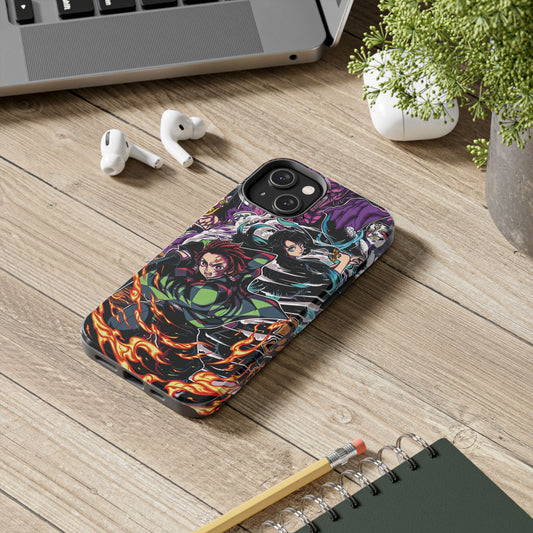 Tanjiro & Muichiro vs Hantengu Anime Phone Case | Anime-Inspired Protective Cover | Double Layer iPhone & Samsung Case