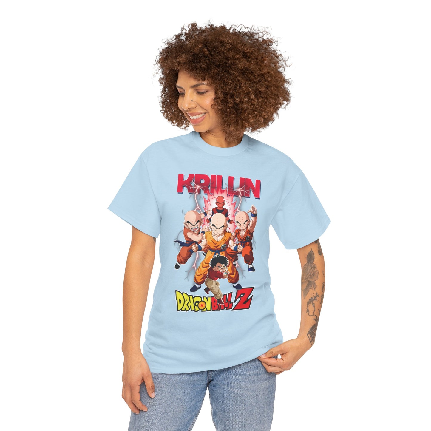Krillin “Earth’s Strongest” Unisex Heavy Cotton T-Shirt | Dragon Ball Z Streetwear Tee