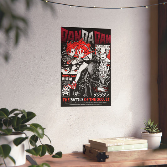 Momo Ayase “Battle Of The Occult” Matte Vertical Poster | Dandadan Anime Wall Art