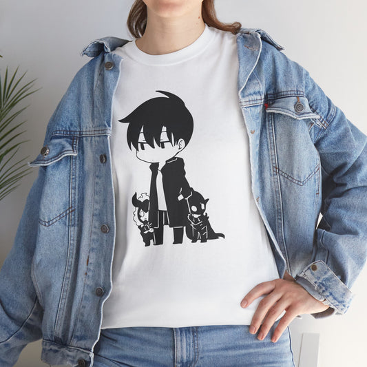 Chibi Jinwoo & Shadows Unisex Heavy Cotton T-Shirt