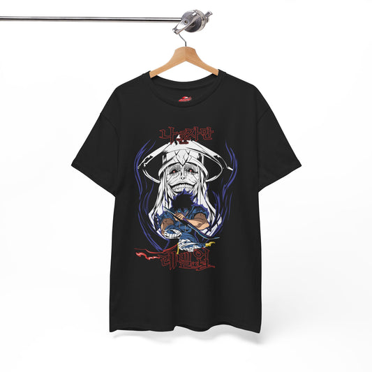 Sung Jinwoo vs Statue of God II Unisex Heavy Cotton T-Shirt | Anime-Inspired Streetwear Graphic Tee | Double Dungeon Shirt