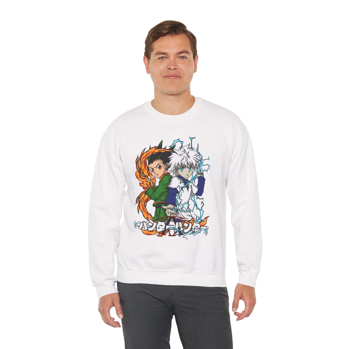 Gon & Killua Duo Unisex Heavy Blend Crewneck Sweatshirt Anime-Inspired Streetwear