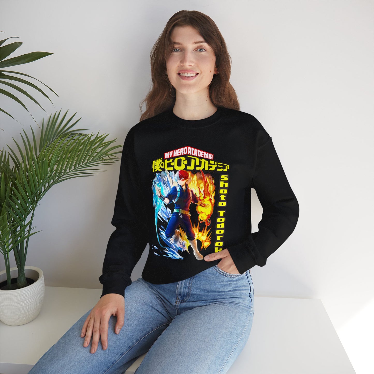 Shoto Todoroki II Unisex Heavy Blend Crewneck | Anime-Inspired Sweatshirt | Shonen Streetwear Pullover