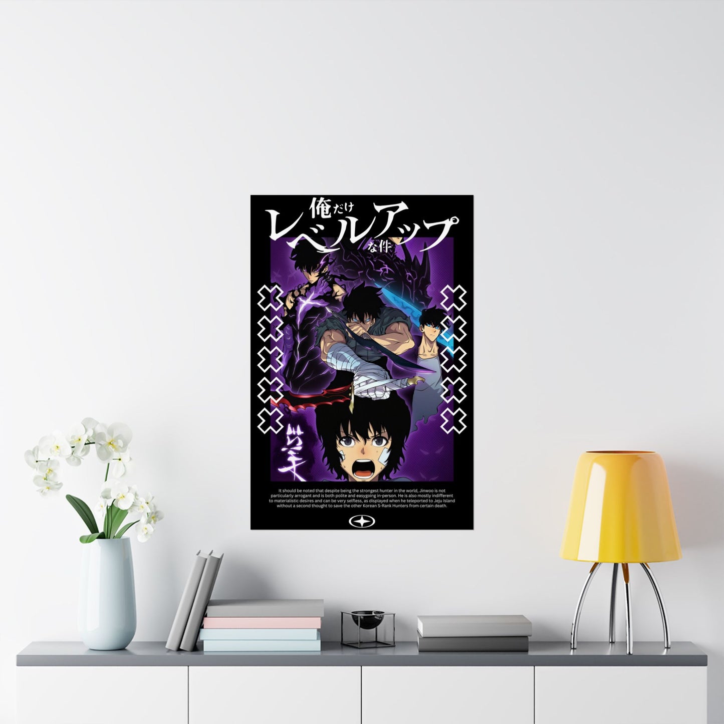 Sung Jin-Woo Shadow Awakening Matte Vertical Poster | Anime-Inspired Wall Art | Manhwa Action Print