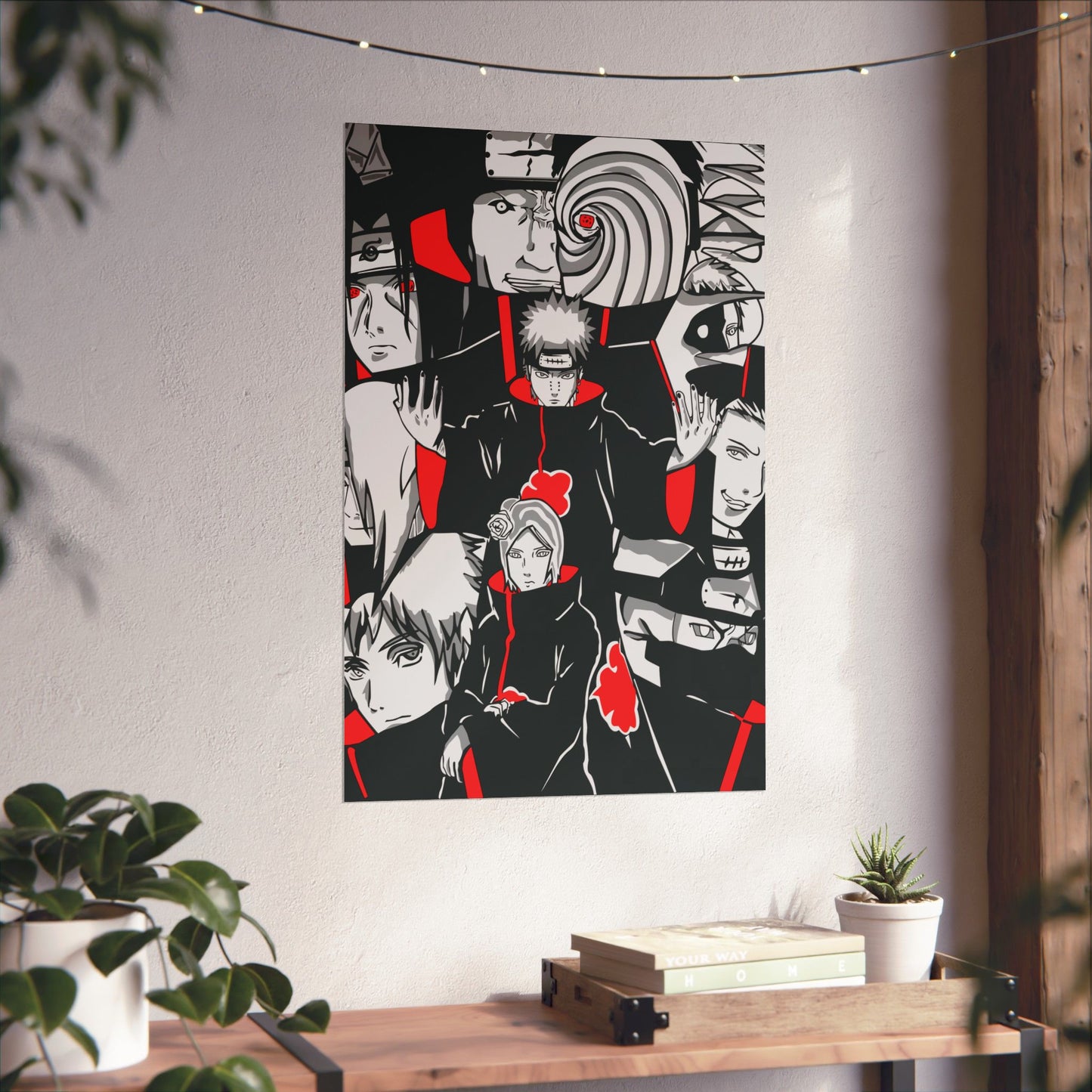 Akatsuki Matte Poster | Anime-Inspired Wall Art | Villain Shinobi Collage Decor | Otaku Manga Wall Print