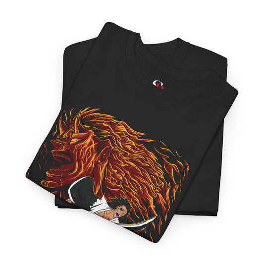 Genryūsai Yamamoto Flame Bankai Unisex Heavy Cotton T-Shirt | Bleach Anime Streetwear Tee