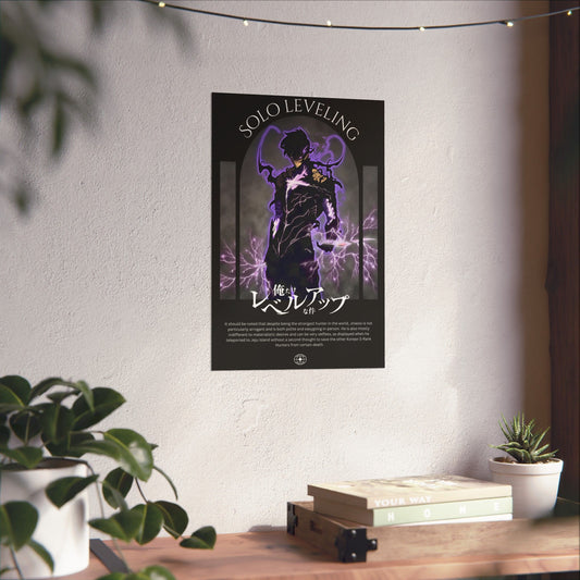 Sung Jinwoo Monarch Awakening Matte Vertical Poster | Anime-Inspired Wall Art | Shadow Monarch Print