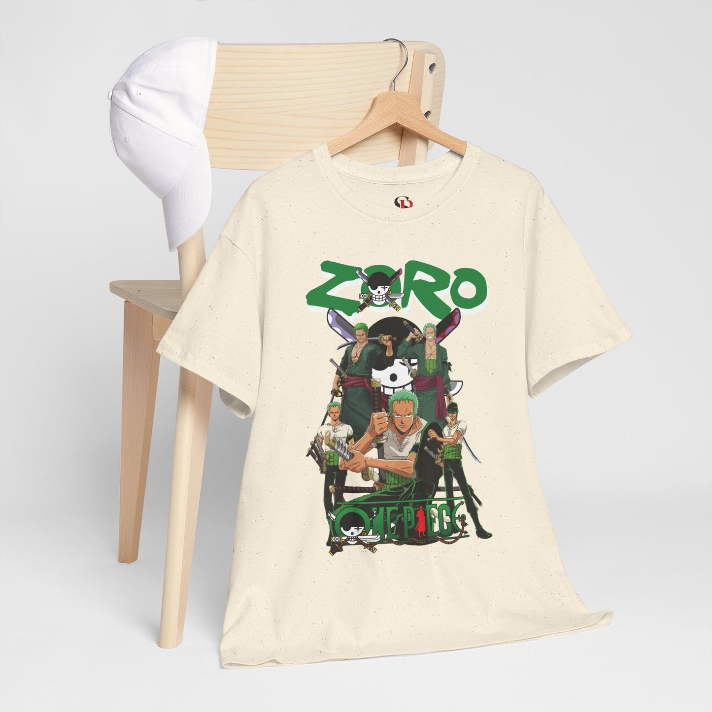 Zoro Unisex Heavy Cotton T-Shirt | One Piece Swordsman Anime Streetwear Tee