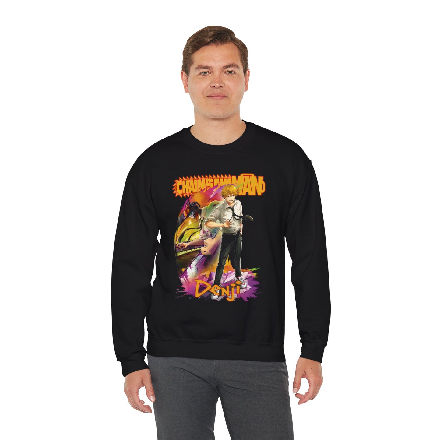 Chainsaw Devil Denji Unisex Heavy Blend Crewneck Sweatshirt | Anime-Inspired Pullover