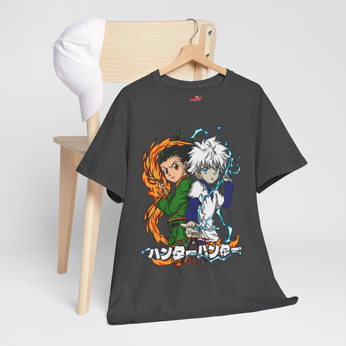 Gon and Killua Duo Unisex Heavy Cotton T-Shirt | Anime-Inspired Streetwear Graphic Tee