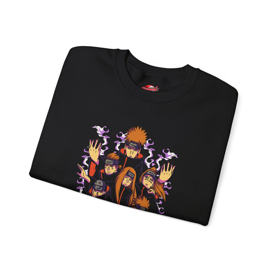 Akatsuki Six Paths of Pain Crewneck | Anime-Inspired Streetwear Sweatshirt | Rinnegan Villain Sweater | Otaku Manga Pullover