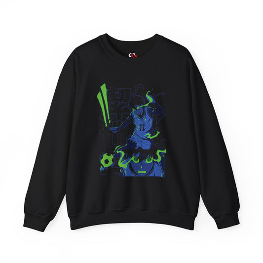 Yoichi Isagi Unisex Heavy Blend Crewneck Sweatshirt | Blue Lock Soccer Anime Streetwear