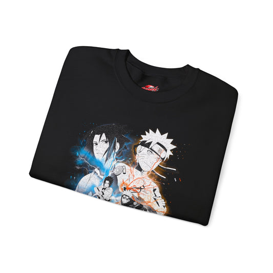 Naruto vs Sasuke Crewneck | Anime-Inspired Streetwear Graphic Sweatshirt | Team 7 Rivalry Graphic Sweater | Otaku Manga Pullover