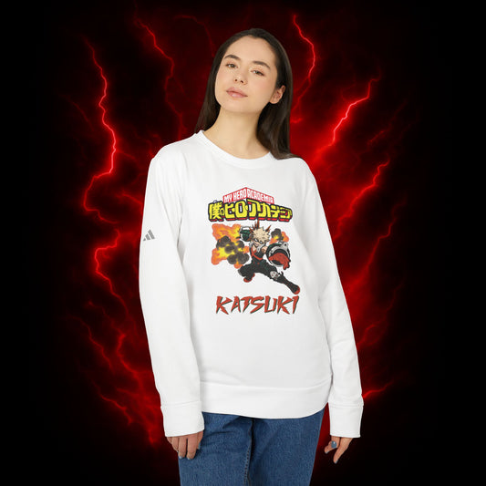 Katsuki Bakugo Adidas Unisex Fleece Crewneck Sweatshirt