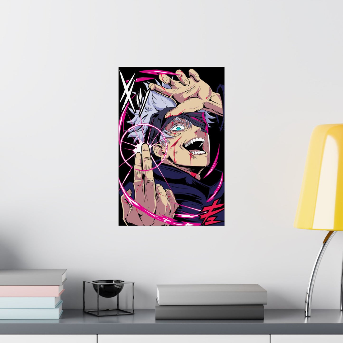 Satoru Gojo Reversal Red Matte Poster | Anime-Inspired Wall Art | Strongest Sorcerer Anime Decor | Otaku Manga Wall Print