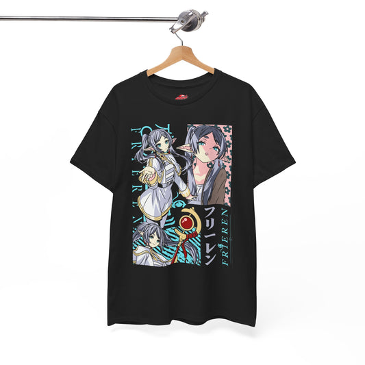 Frieren II Unisex Heavy Cotton T-Shirt | Elven Mage Anime-Inspired Streetwear Graphic Tee