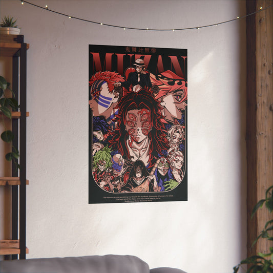 Muzan’s Upper Moons Poster | Demon Slayer-Inspired Matte Vertical Wall Art