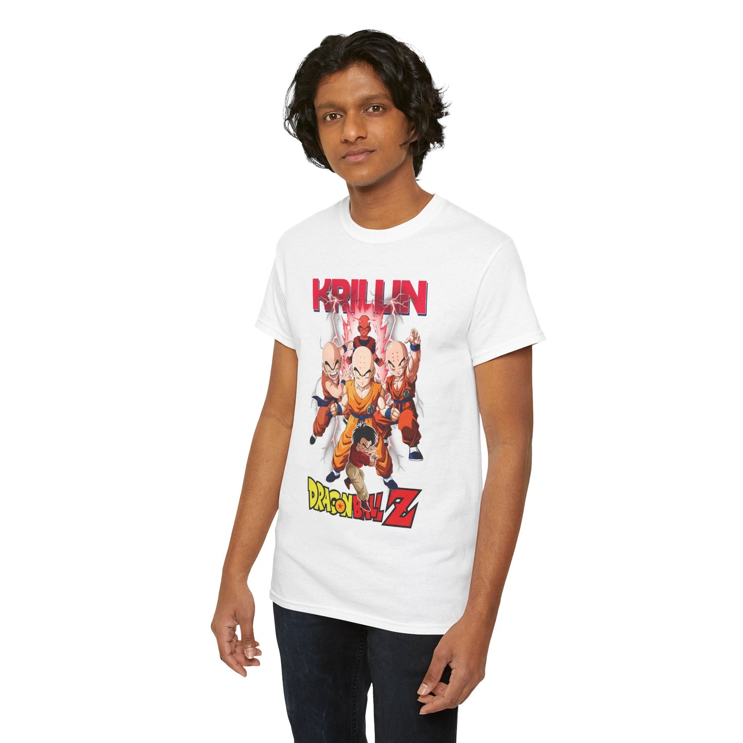 Krillin “Earth’s Strongest” Unisex Heavy Cotton T-Shirt | Dragon Ball Z Streetwear Tee