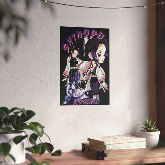 Shinobu Kocho Insect Hashira Poster | Anime-Inspired Matte Wall Art