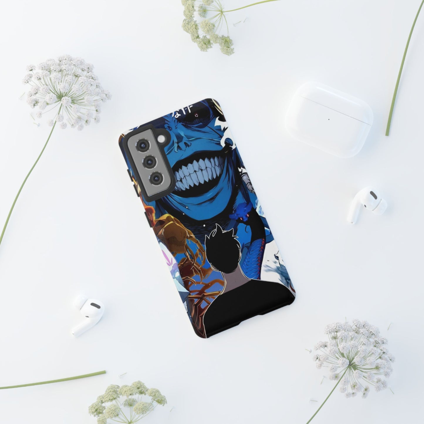 Sung Jin-Woo vs Statue of God Double Layered Phone Case | Double Dungeon Anime-Inspired Protective Case for iPhone & Samsung