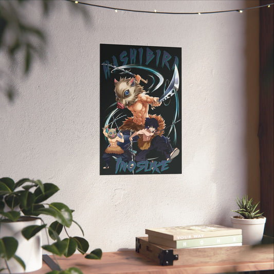 Inosuke Hashibira Poster | Demon Slayer Matte Wall Art