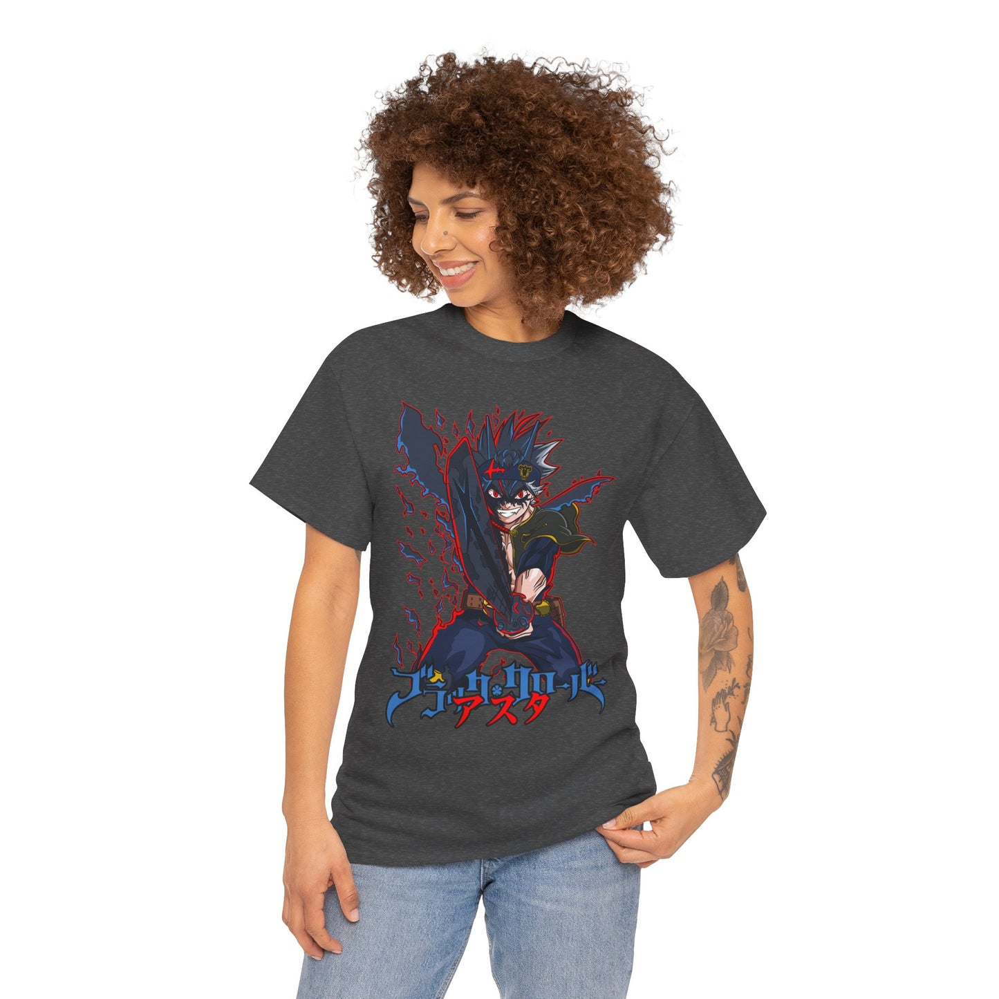 Black Asta Unisex Heavy Cotton T-Shirt | Anime-Inspired Streetwear Tee