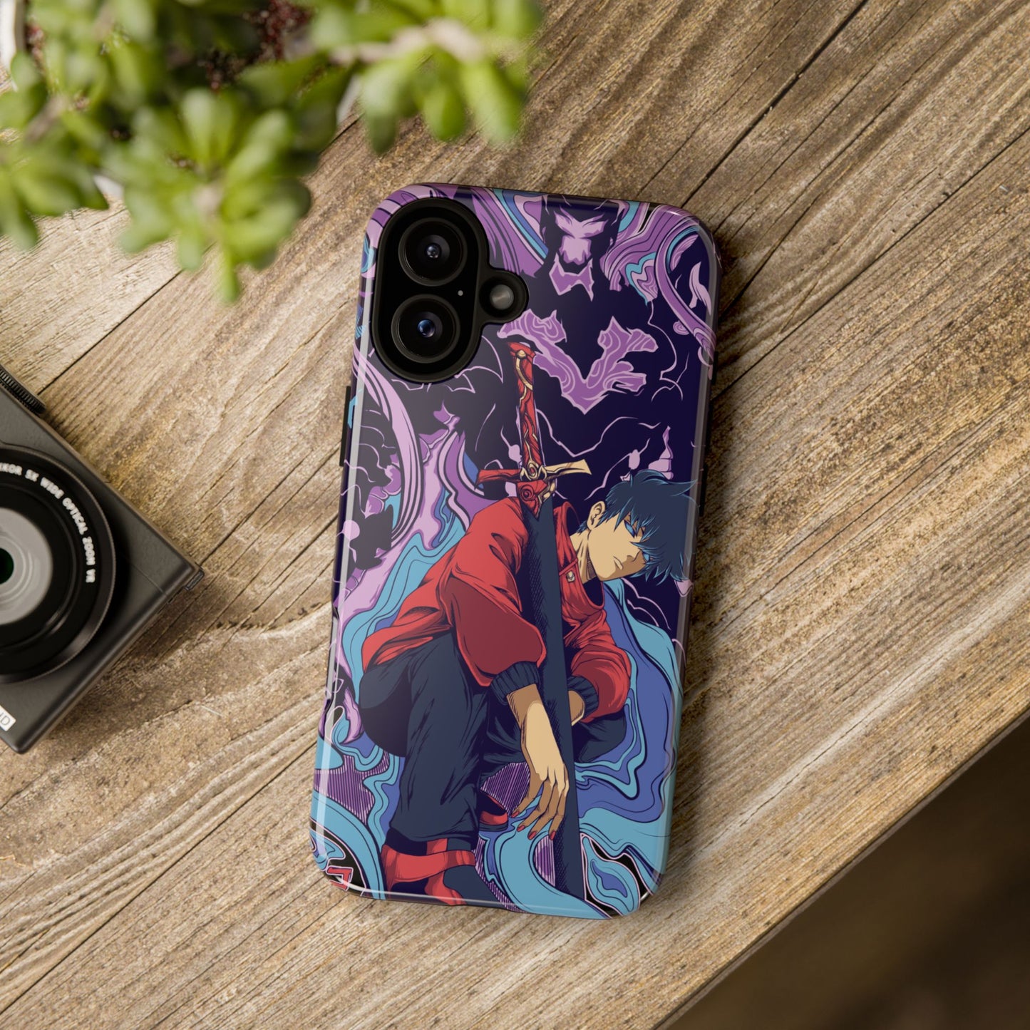 Sung Drip-Woo Double Layered Phone Case | Shadow Monarch Anime-Inspired Protective Case for iPhone & Samsung | Funny Anime Phone Cover