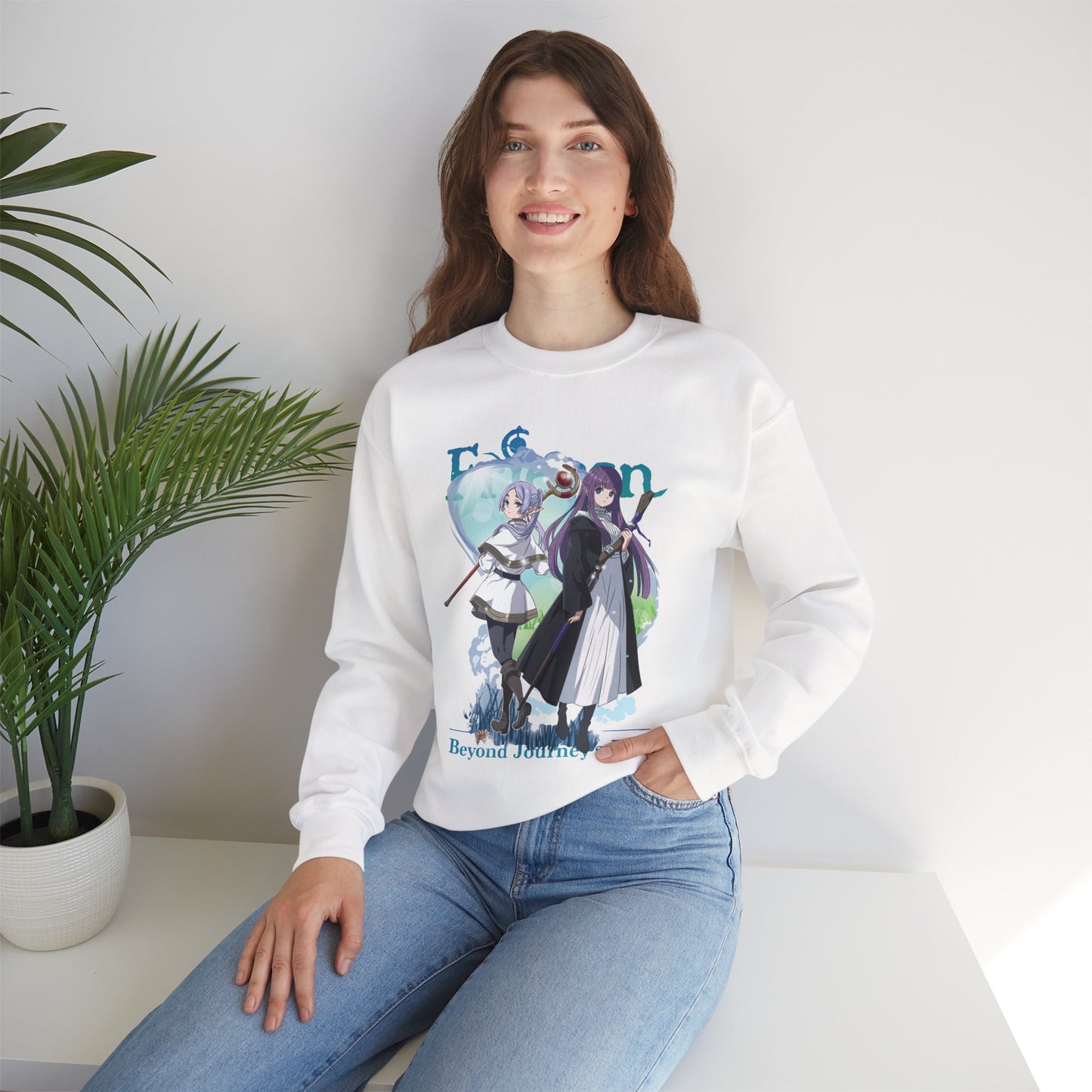 Frieren & Fern Unisex Heavy Blend Crewneck Sweatshirt Anime-Inspired Streetwear