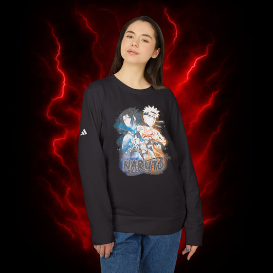 Naruto x Sasuke Adidas Unisex Fleece Crewneck Sweatshirt
