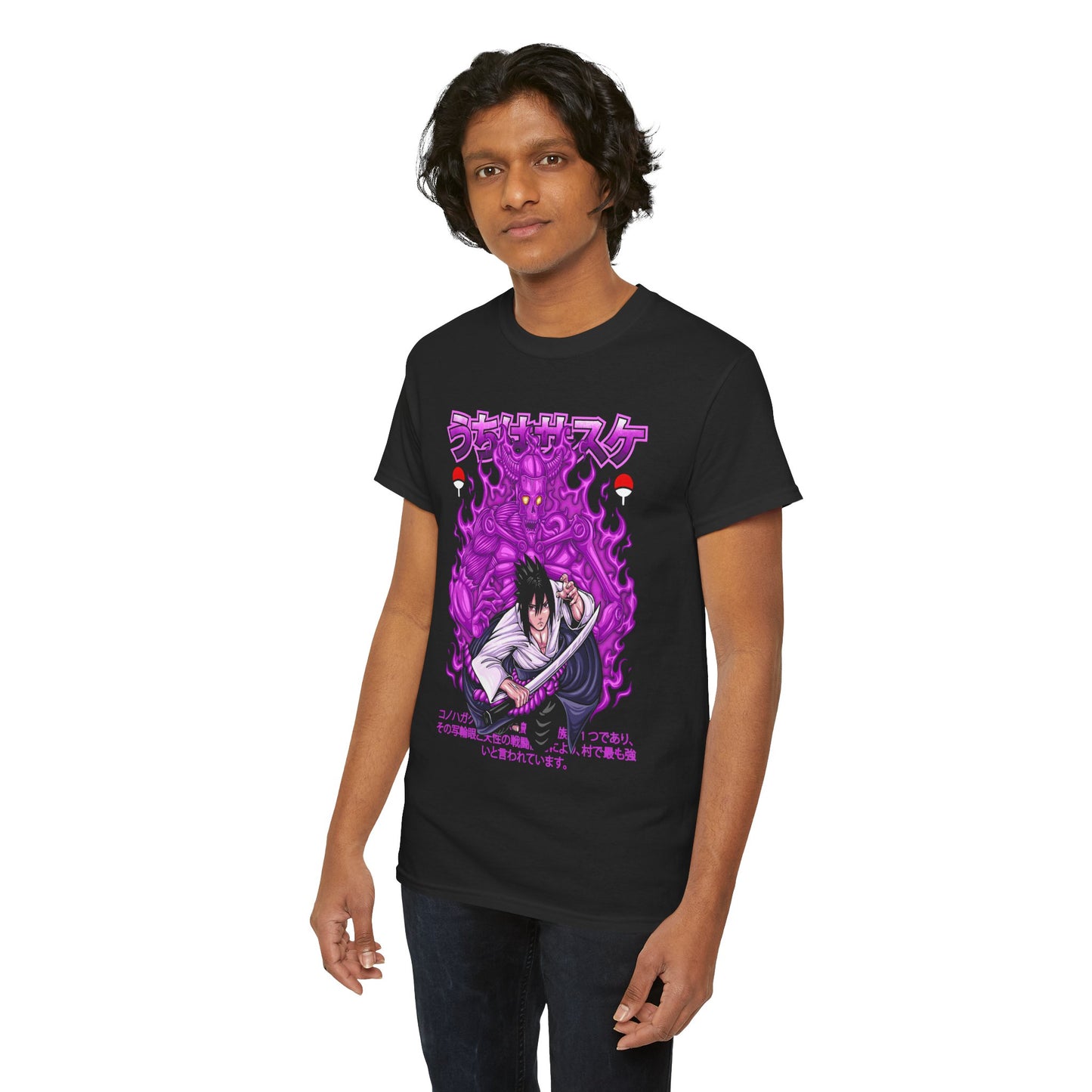 Sasuke Uchiha Susanoo II Unisex T-Shirt | Anime-Inspired Streetwear Tee | Mangekyo Sharingan Uchiha Graphic Shirt | Otaku Manga Tee