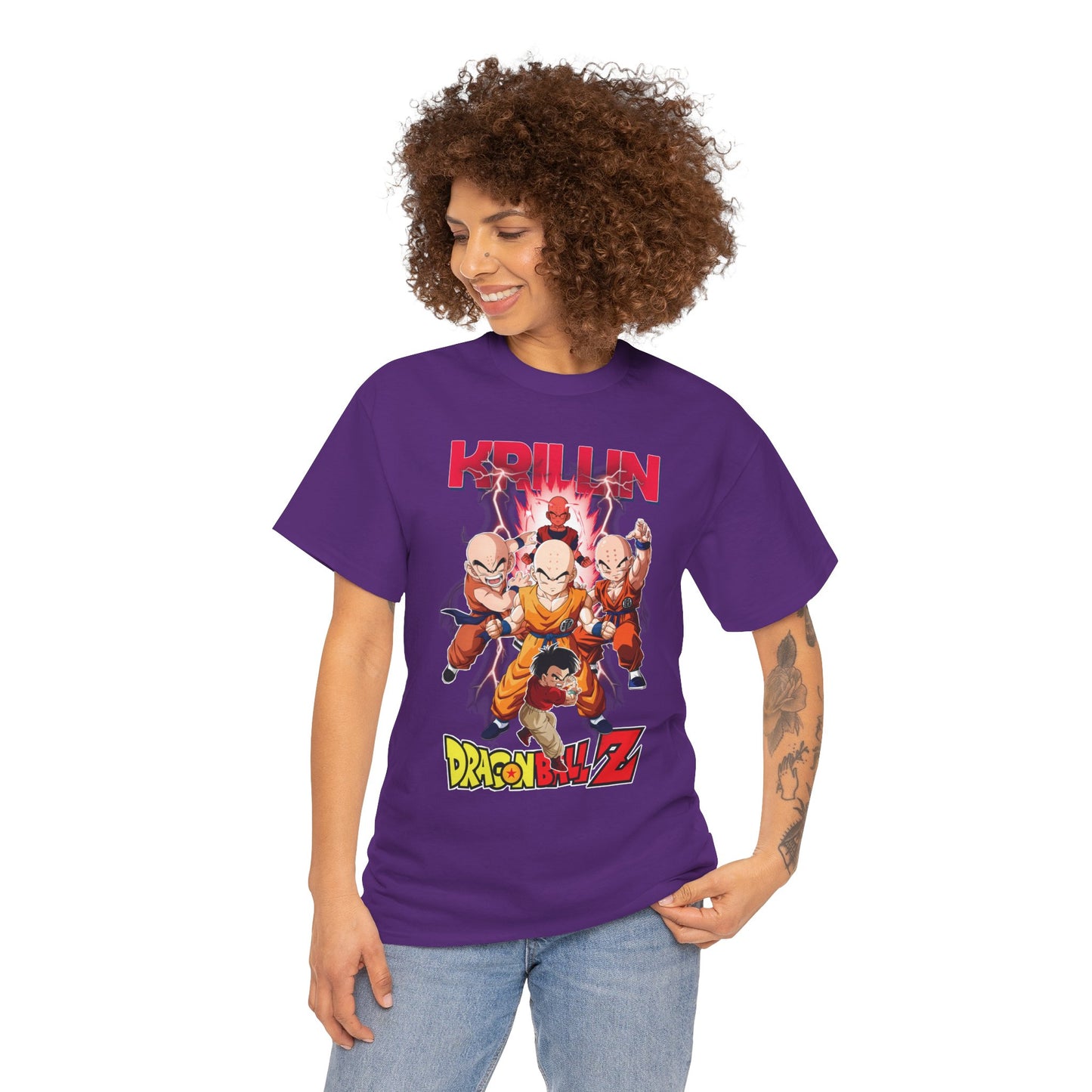 Krillin “Earth’s Strongest” Unisex Heavy Cotton T-Shirt | Dragon Ball Z Streetwear Tee