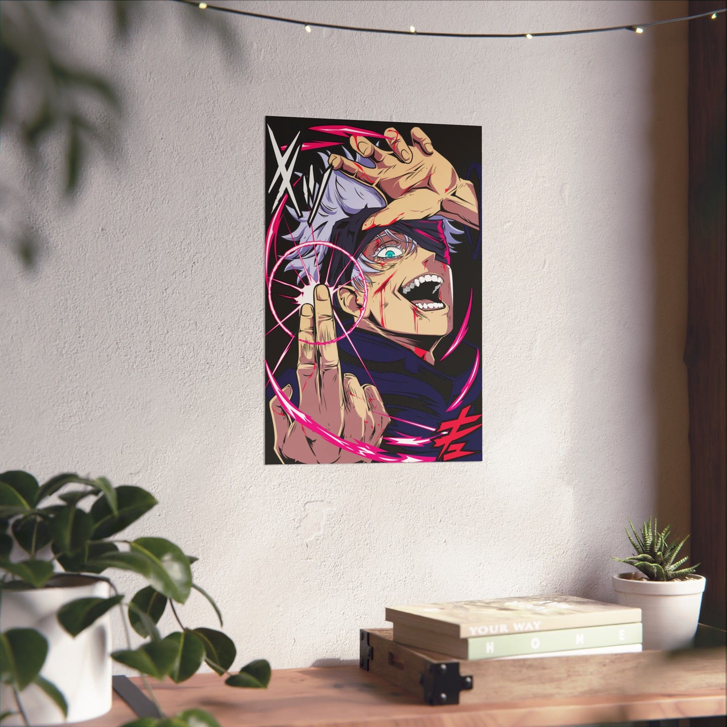 Satoru Gojo Reversal Red Matte Poster | Anime-Inspired Wall Art | Strongest Sorcerer Anime Decor | Otaku Manga Wall Print