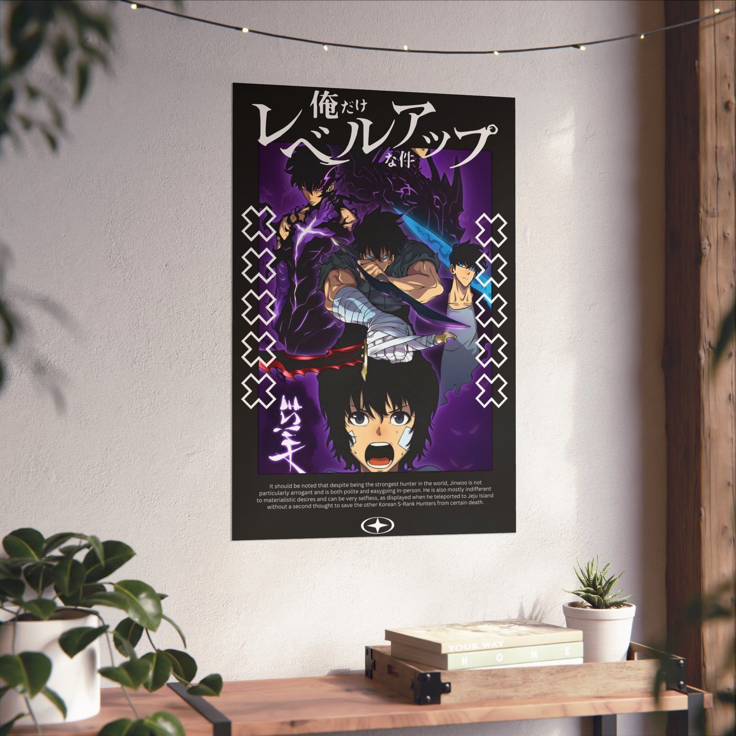 Sung Jin-Woo Shadow Awakening Matte Vertical Poster | Anime-Inspired Wall Art | Manhwa Action Print