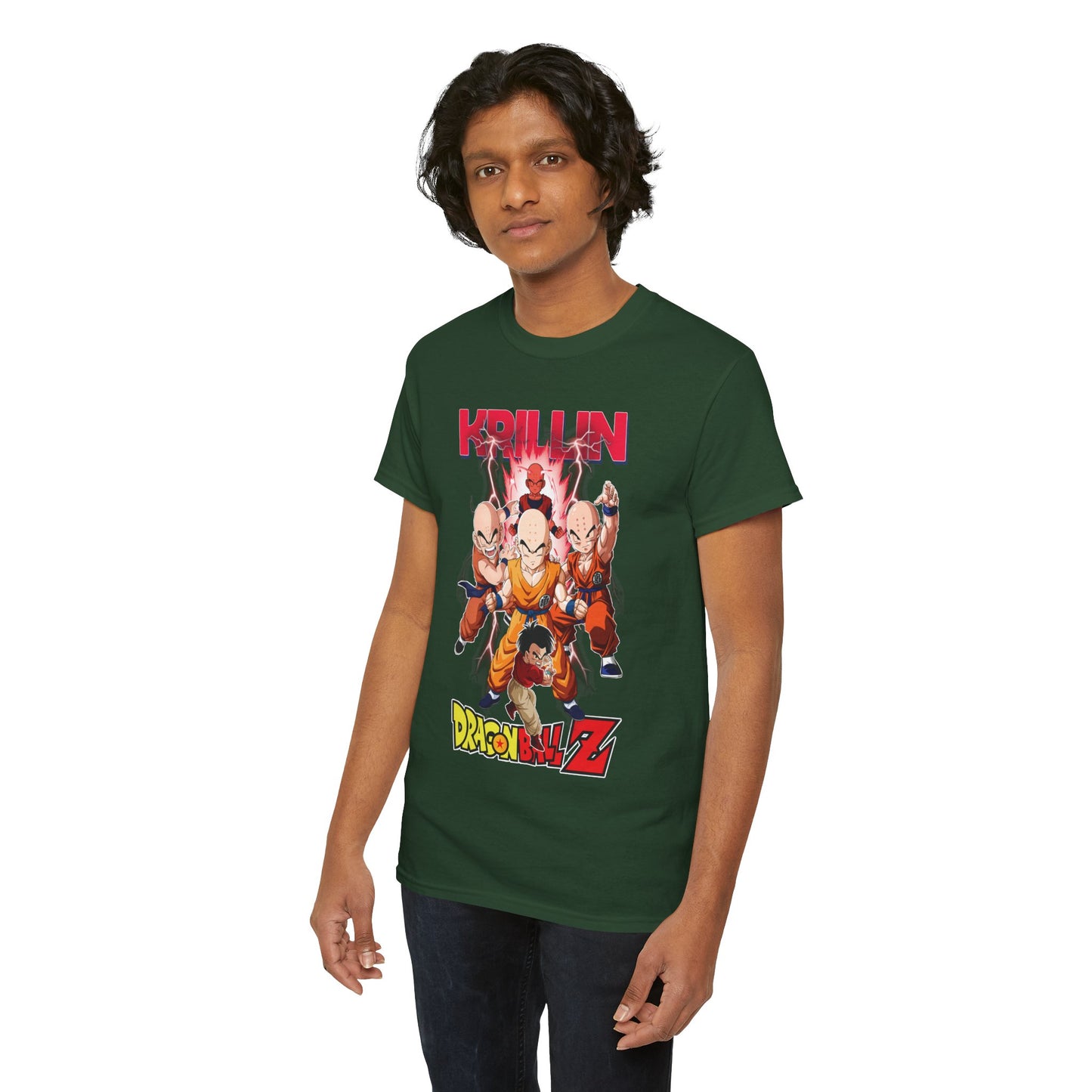 Krillin “Earth’s Strongest” Unisex Heavy Cotton T-Shirt | Dragon Ball Z Streetwear Tee