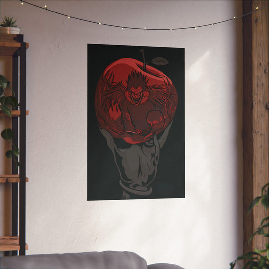 Shinigami Apple Matte Vertical Poster | Ryuk Death Note Wall Art