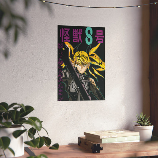 Kikoru Shinomiya Matte Vertical Poster | Kaiju No. 8 Anime Wall Art