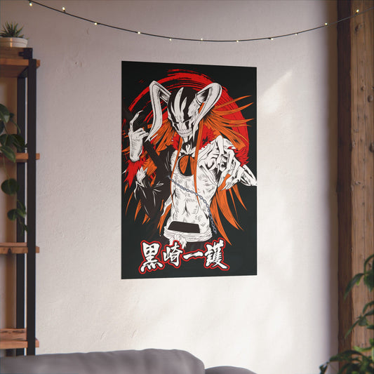 Ichigo Vasto Lorde Matte Vertical Poster | Bleach Anime Wall Art