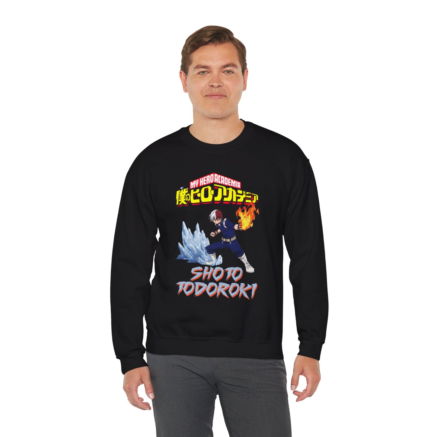 Shoto Todoroki Unisex Heavy Blend Crewneck Sweatshirt | Anime-Inspired Streetwear Pullover