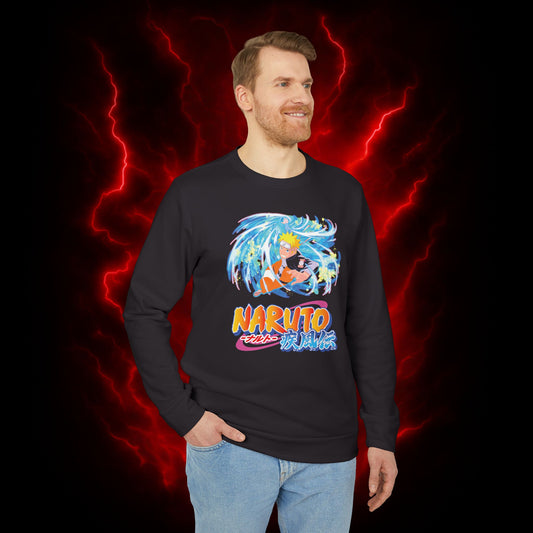 Naruto Rasengan Adidas Unisex Fleece Crewneck Sweatshirt