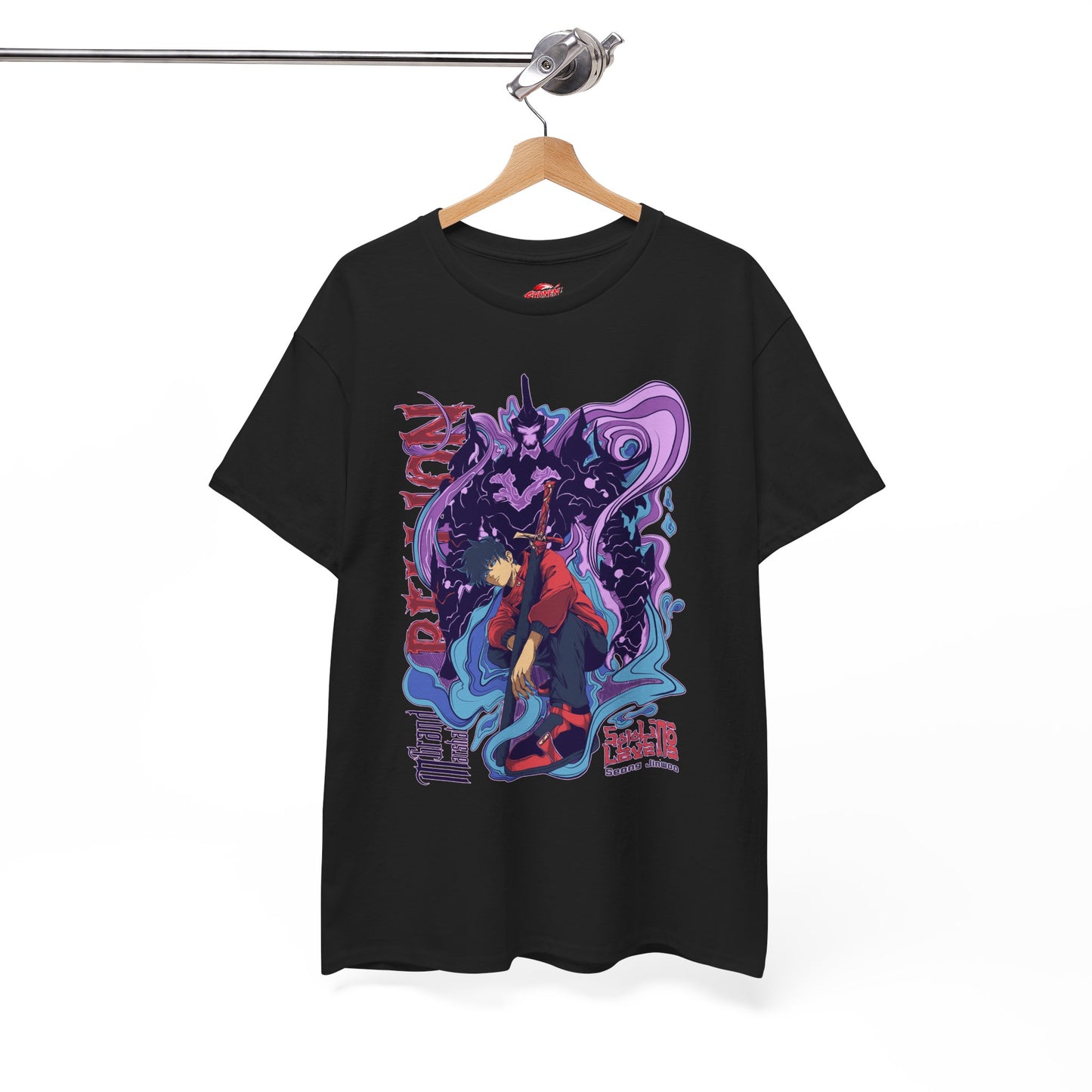 Sung Drip-Woo Unisex Heavy Cotton T-Shirt | Shadow Monarch Anime-Inspired Streetwear Graphic Tee | Funny Anime Shirt